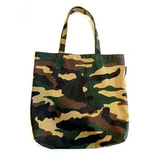 J. Crew reusable “unisex” camo tote